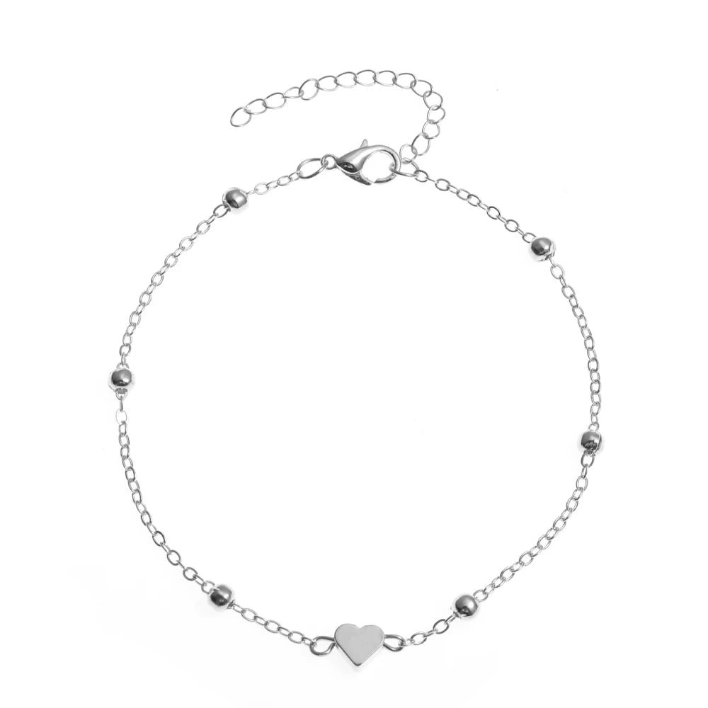 Fashion Multilayer Heart Anklets Foot Jewelry