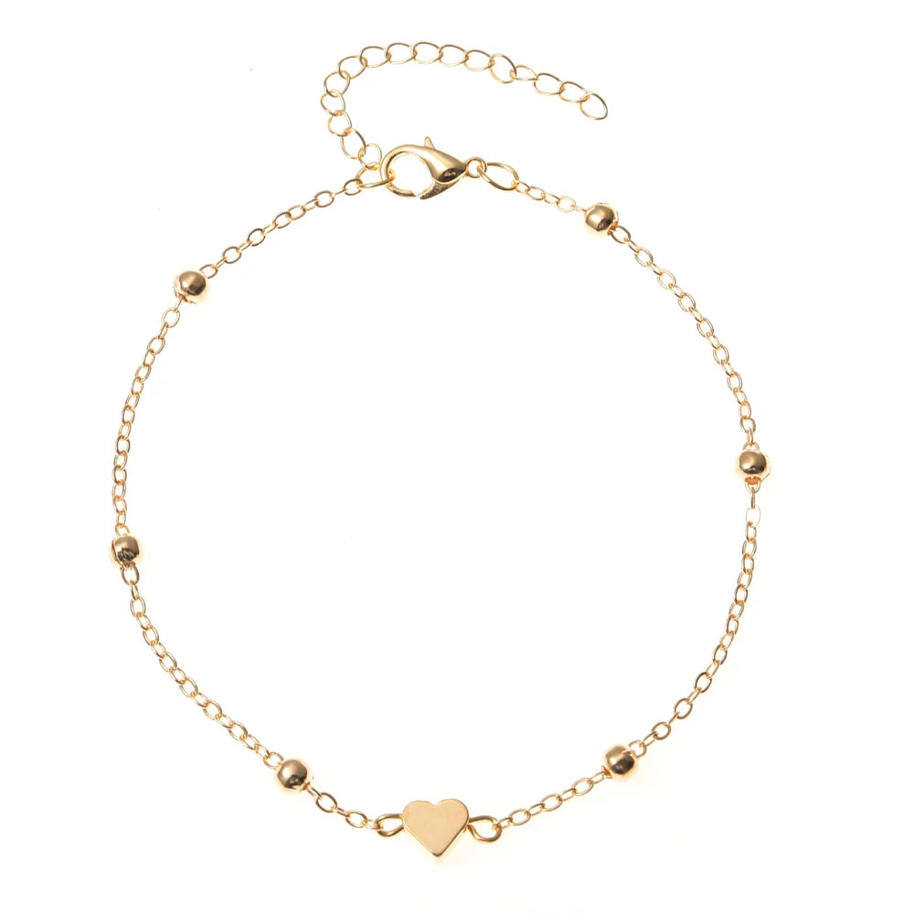 Fashion Multilayer Heart Anklets Foot Jewelry