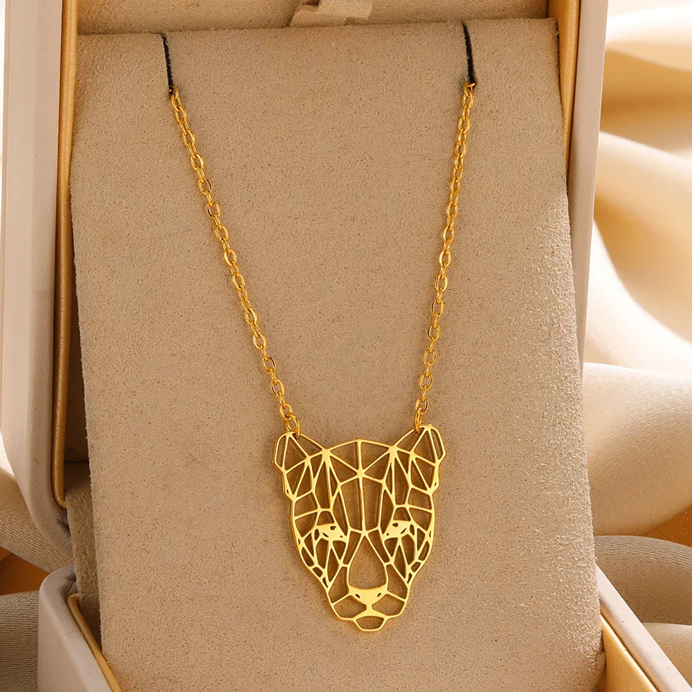 Gold Origami Animal Stainless Steel Pendant