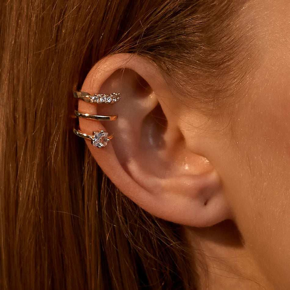 Skull Hand Ear Cuffs with Zircon