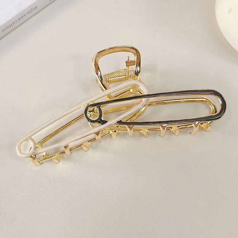 Geometric Hair Clips: Gold Metal Hair Accessories