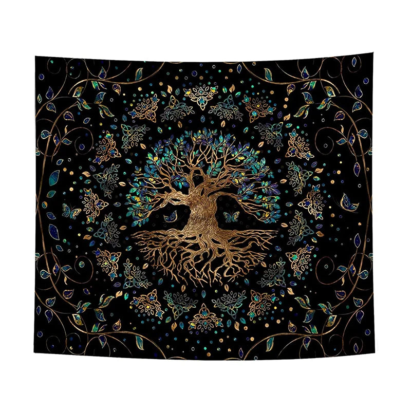 Trippy Tree of Life Mandala Tapestry