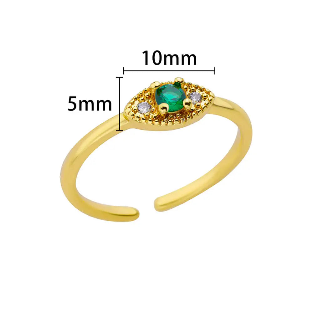 Adjustable Luxury Green Zircon Rings