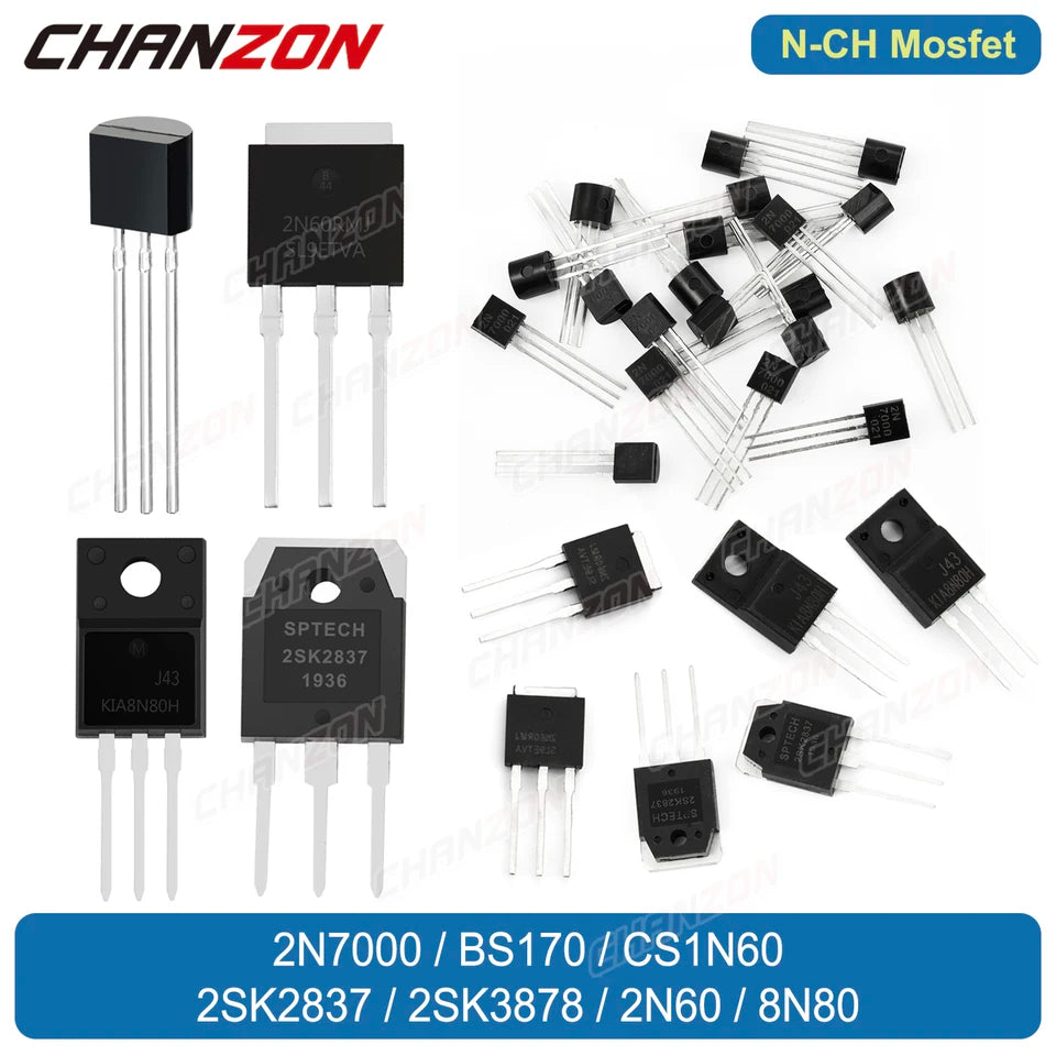 N-Channel Mosfet Transistor TO-92 TO-3P TO-251 TO-220F