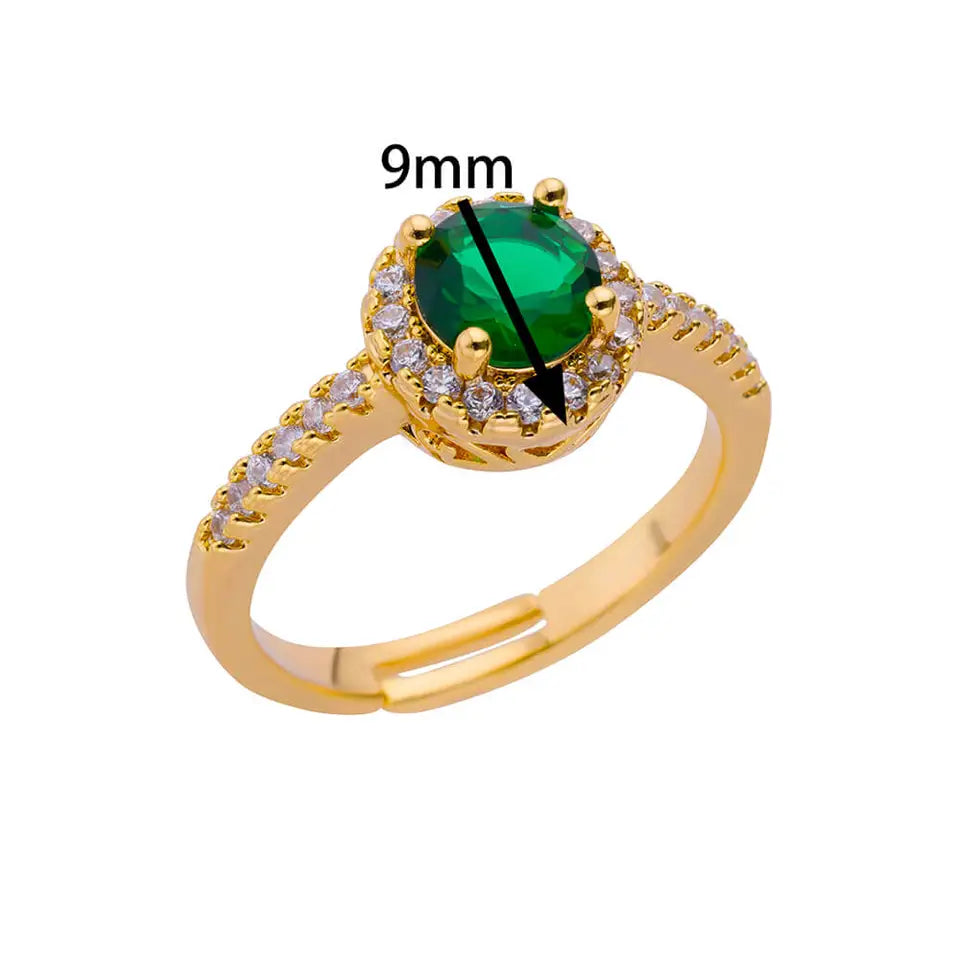 Stainless Steel Gold Plated Zircon Rings