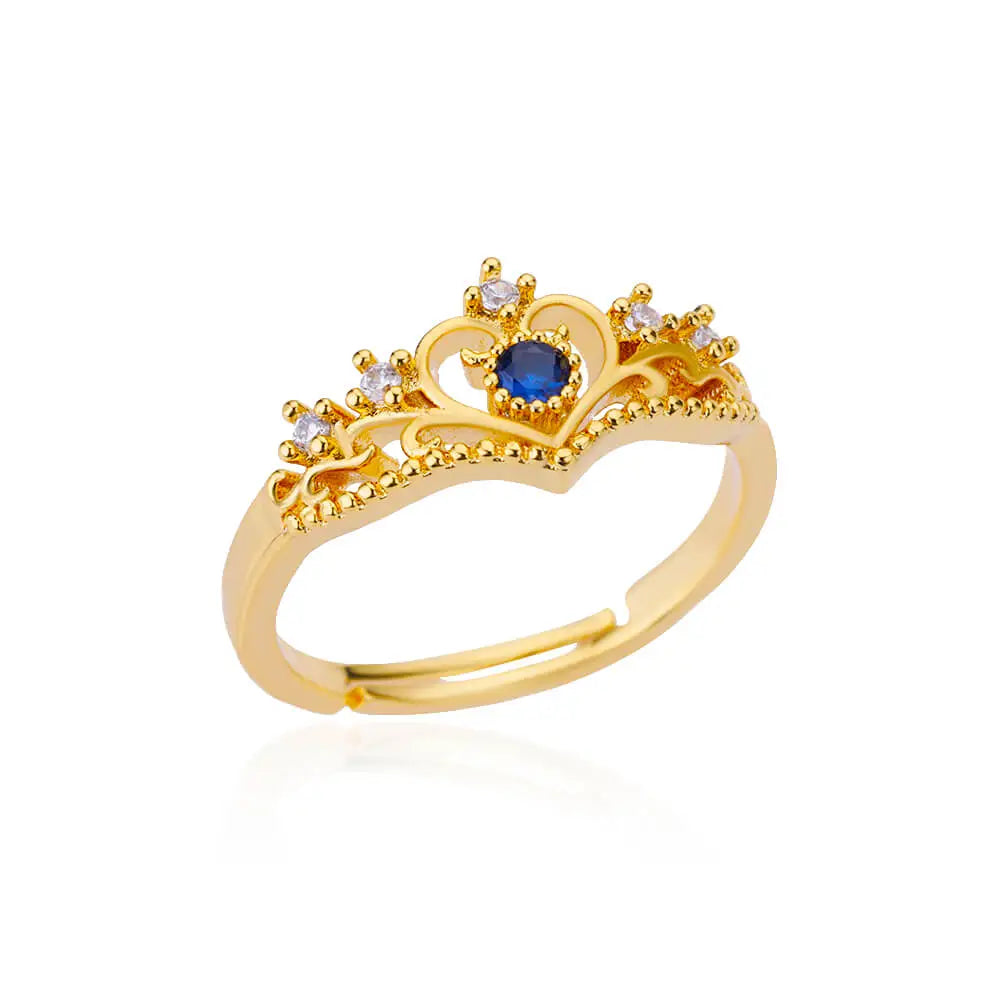 Stainless Steel Gold Plated Zircon Rings