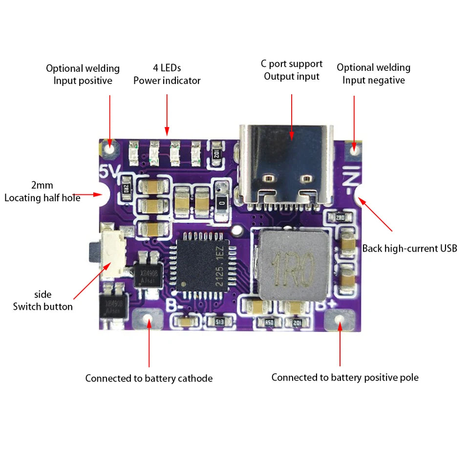 Boost Converter Step-Up Power Module With Switch