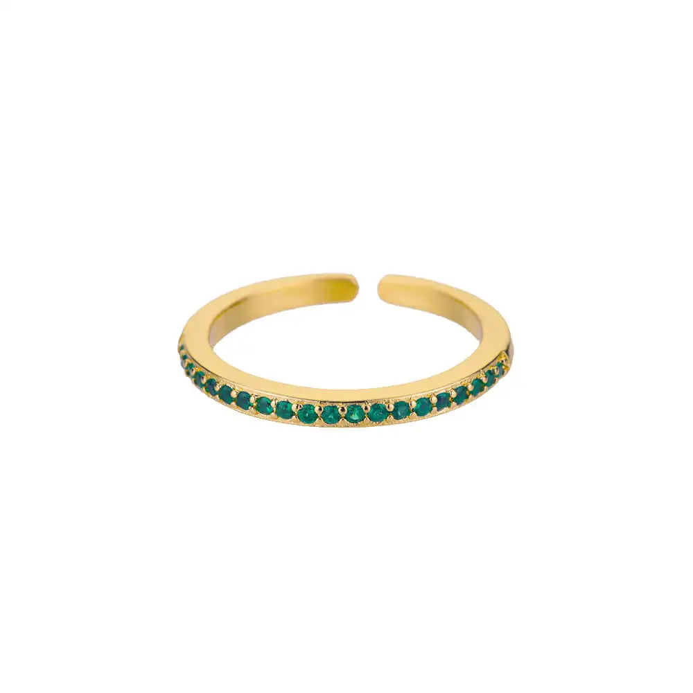 Adjustable Luxury Green Zircon Rings