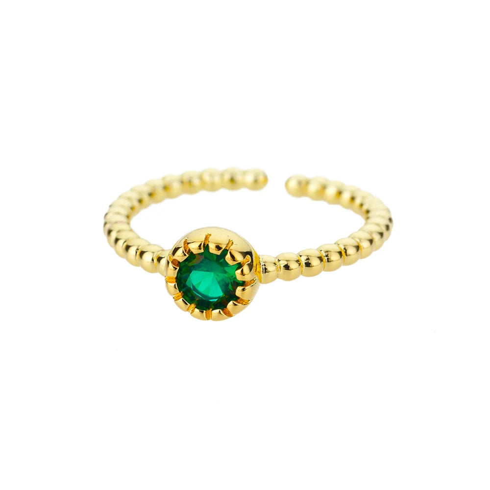 Adjustable Luxury Green Zircon Rings