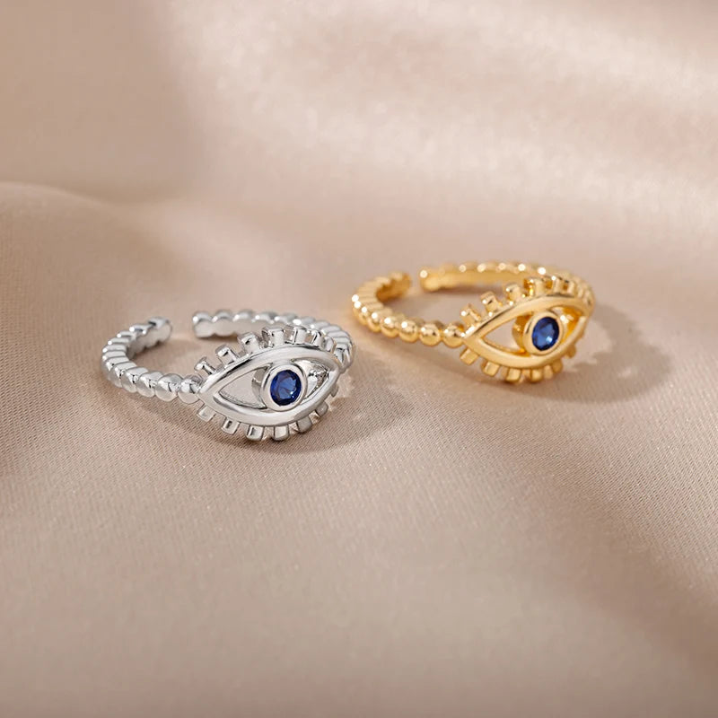 Bohemian Evil Eye Adjustable Rings