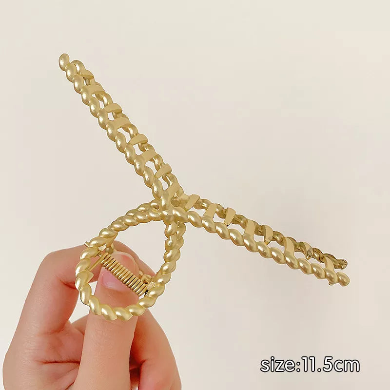 Geometric Hair Clips: Gold Metal Hair Accessories