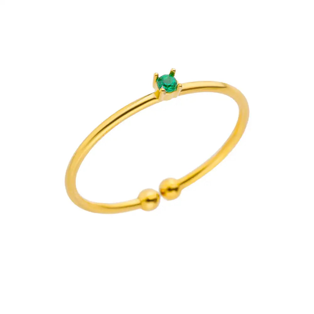 Adjustable Luxury Green Zircon Rings