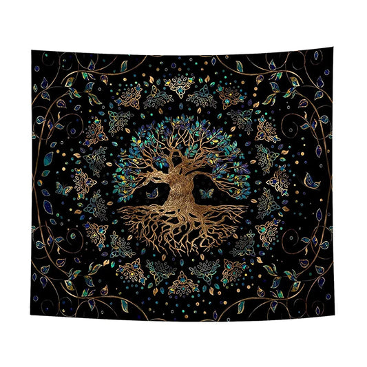 Trippy Tree of Life Mandala Tapestry