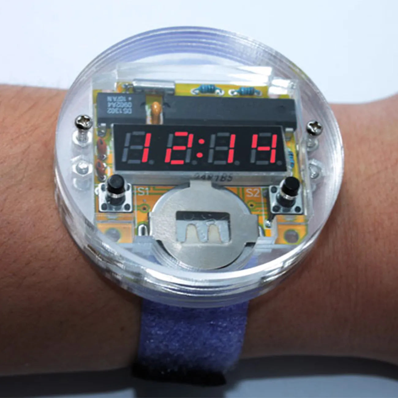 DIY LED Digital Watch with Transparent Cover