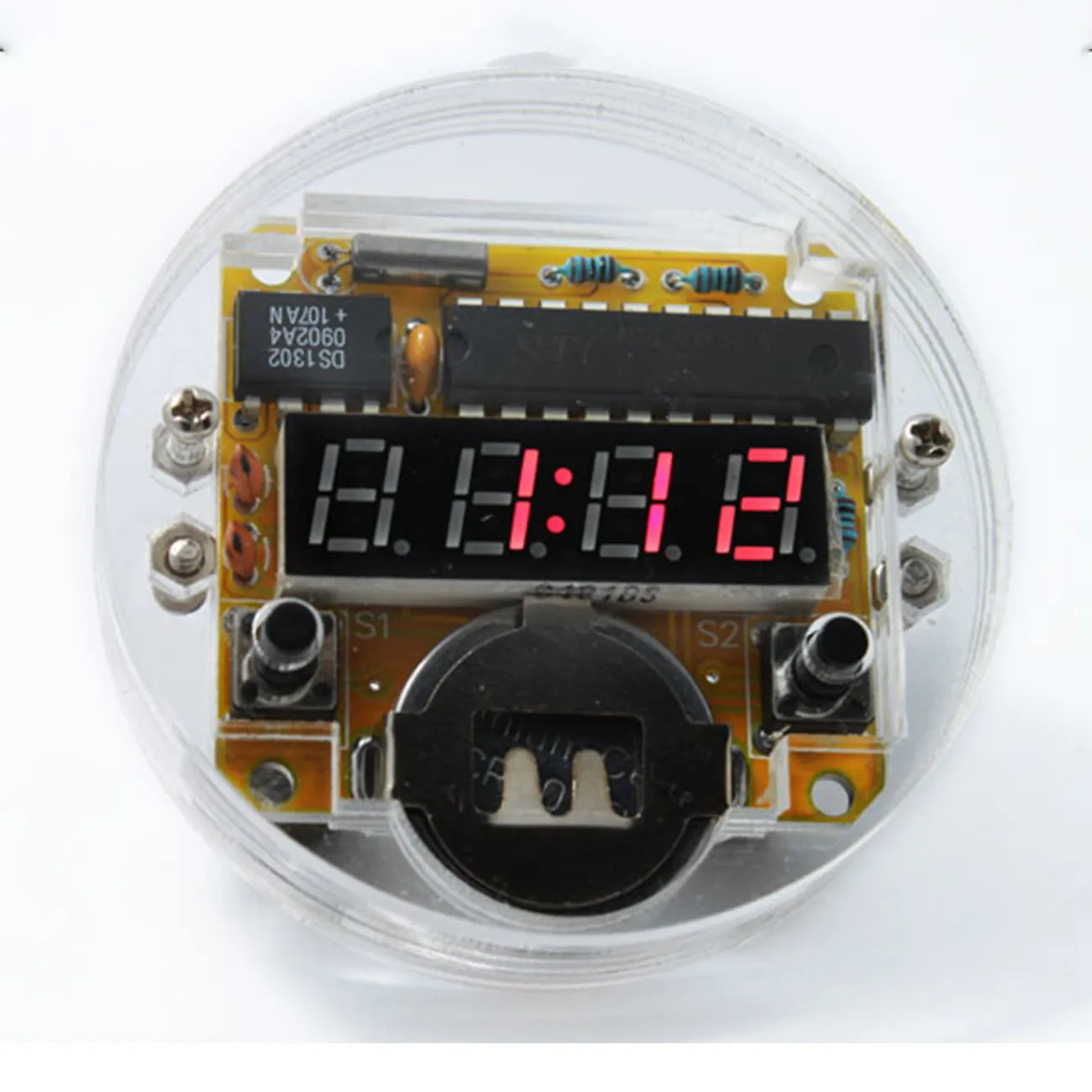 DIY LED Digital Watch with Transparent Cover