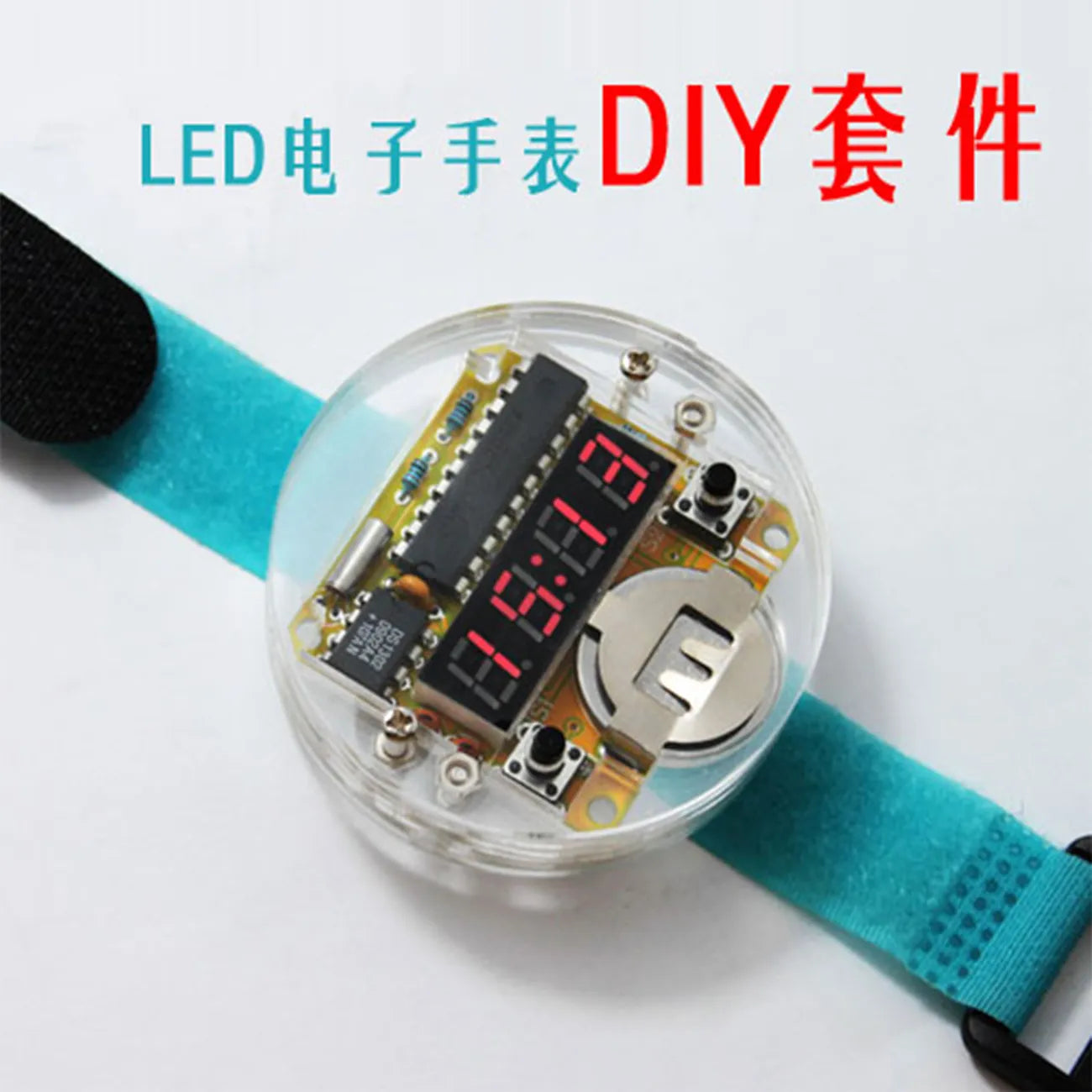 DIY LED Digital Watch with Transparent Cover