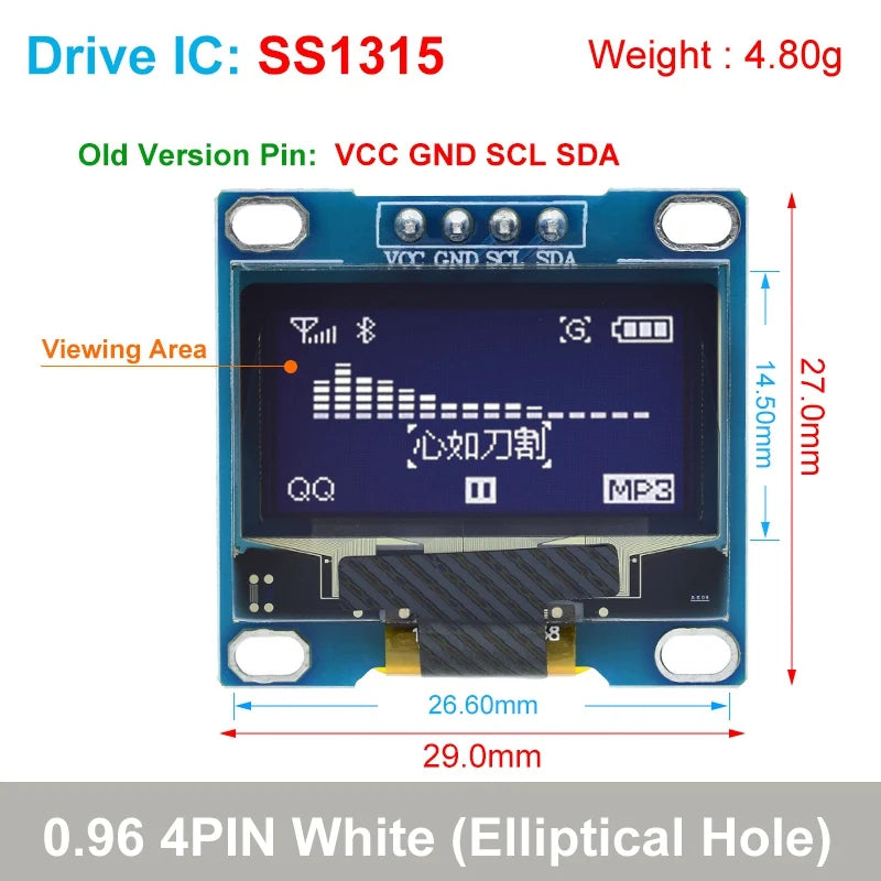 TZT 0.96 Inch Serial OLED Display