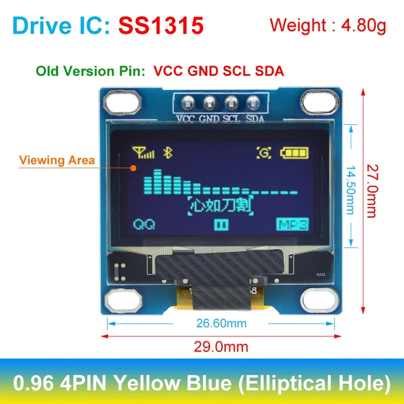 TZT 0.96 Inch Serial OLED Display